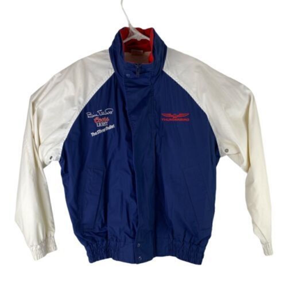 VTG Bill Elliot Ford Motorsport Men’s Sz L Blue Coors Light Silver Bullet Jacket